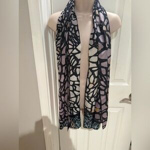 ACÁ Silk Scarf Abstract Patterned Scarf 17” W x 60” L NWT